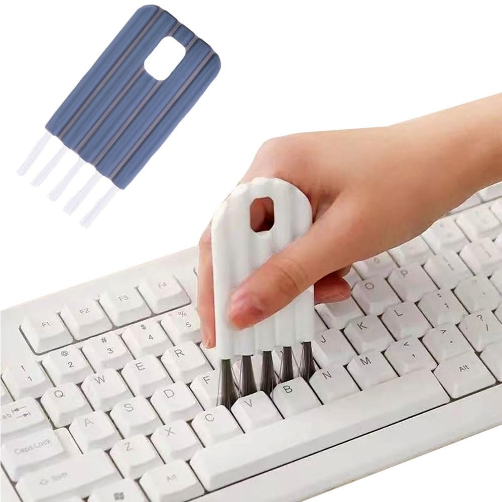 HANCOME 6 Pcs Cleaning Brush Keyboard Cleaner, Multi-Function Computer Cleaning Tools Kit Corner Gap Duster Keycap Puller for Keyboard Cup Cover, White