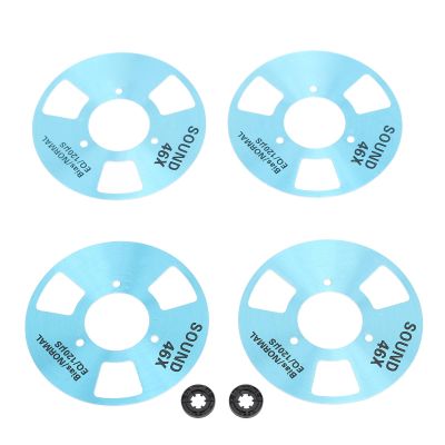 ciciglow Reel to Reel Cassette Tape, DIY Homemade Blank Cassette Tape 4 Reels 2 Wheels Professional Cassette Tape Set for Music Lovers and Collectors (Blue)
