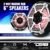 DS18 Hydro NXL-6M/BK - High End Mesh Grill Coaxial Speaker Pair - 2-Way Car Speaker with Integrated RGB Lights - 300 Watt Car Audio System - Water Resistant Speakers - 6 Inches, Black (Renewed) view 2