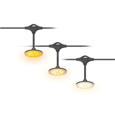 Claymore Cadena UF5 String Lights (Light Gray) - LED Outdoor String Lights for Halloween Decorations, Camping, Glamping, Backyard Parties, Events & Garden Decor. 4 Color Temperatures.