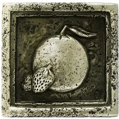 Mediterranean Orange & Strawberry Tile - Silver - Pack of 12