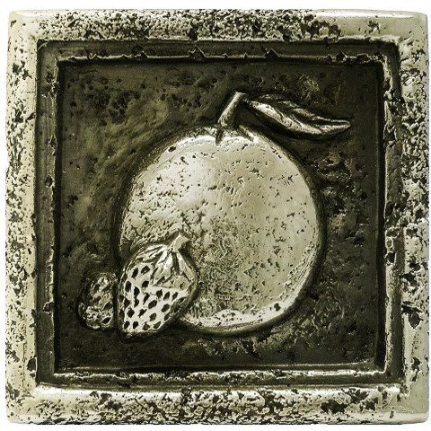 Mediterranean Orange & Strawberry Tile - Silver - Pack of 12