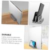 Hemoton Adjustable Aluminum Vertical Laptop Stand Space-Saving Holder for Tablets and Phones Ergonomic Design for Home Office Use Stable Weighted Base Grey Color view 4
