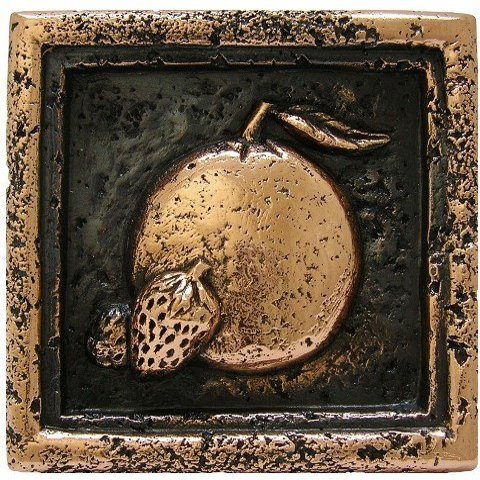 Mediterranean Orange & Strawberry Tile - Copper - Pack of 12