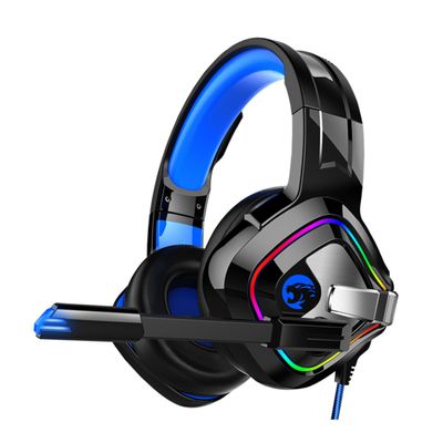 Uonlytech Led Gaming Headset with RGB Marquee Lights Surround Sound Comfortable Earmuffs Noise-canceling Microphone for Gamers