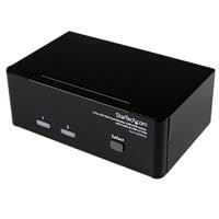 2 Port DVI VGA KVM Switch USB with Audio & USB