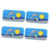 ETHZZLE 4pcs Funky Drawer Pulls Cartoon Painted Cabinet Hardware Pulls Zinc Alloy Rubber Knobs