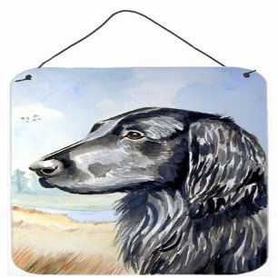 Flat Coated Retriever Aluminium Metal Wall Or Door Hanging Prints