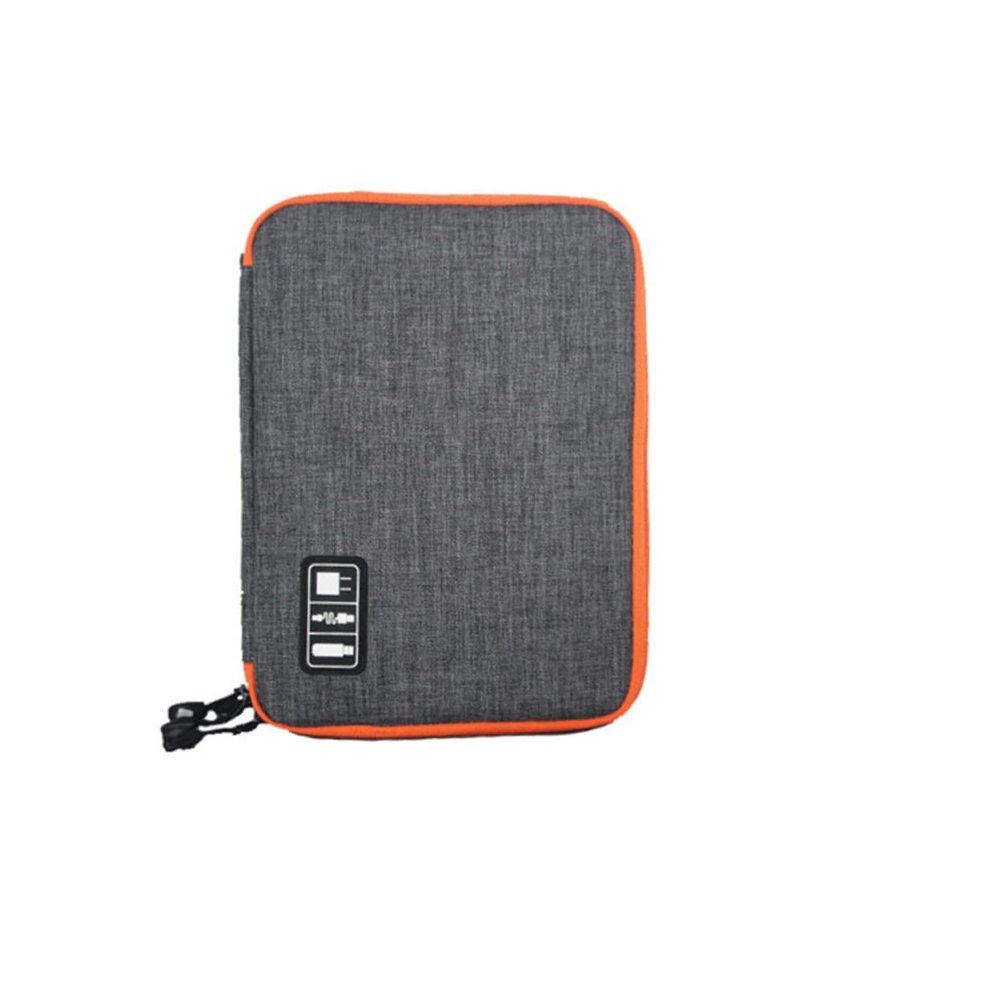OSALADI Electronic Organizer Bag for Travel USB Cable Pouch Compact Lightweight Grey