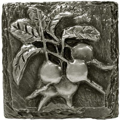 Mediterranean Radishes Tile - Silver - Pack of 12