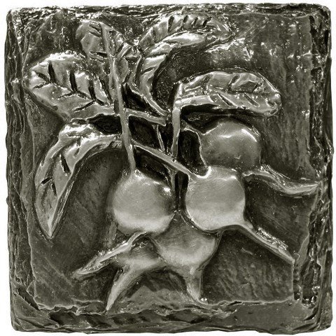 Mediterranean Radishes Tile - Silver - Pack of 12