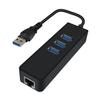 Uonlytech USB to Ethernet Adapter Port USB Hub Gigabit Network Adapter for Laptops and Desktops Compatible Xp Black view 2