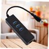 Uonlytech USB to Ethernet Adapter Port USB Hub Gigabit Network Adapter for Laptops and Desktops Compatible Xp Black view 3