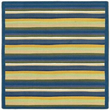 Yipes Stripes Bold 7 ft.8 in. x 10 ft.9 in. WearOn Nylon Machine Tufted- Cut Pile Just for Kids Rug