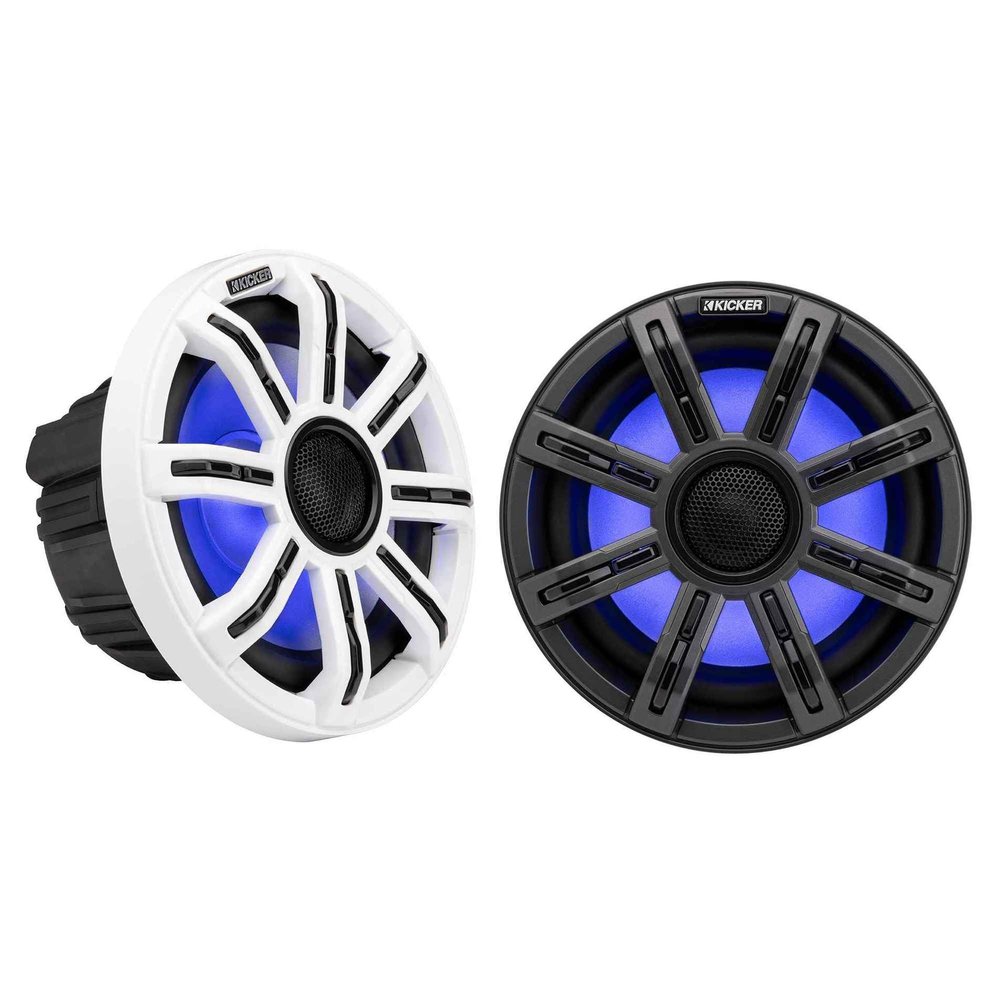 KICKER 51MSC84 - MSC 8-Inch Premium Marine 4-Ohm LED Coaxial System, Pair