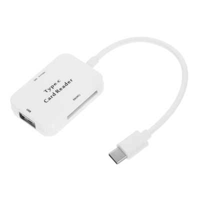 Uonlytech USB Type-c OTG Hub and Card Reader for Phones and Laptops Compatible with Micro USB and External Memory Portable Design White