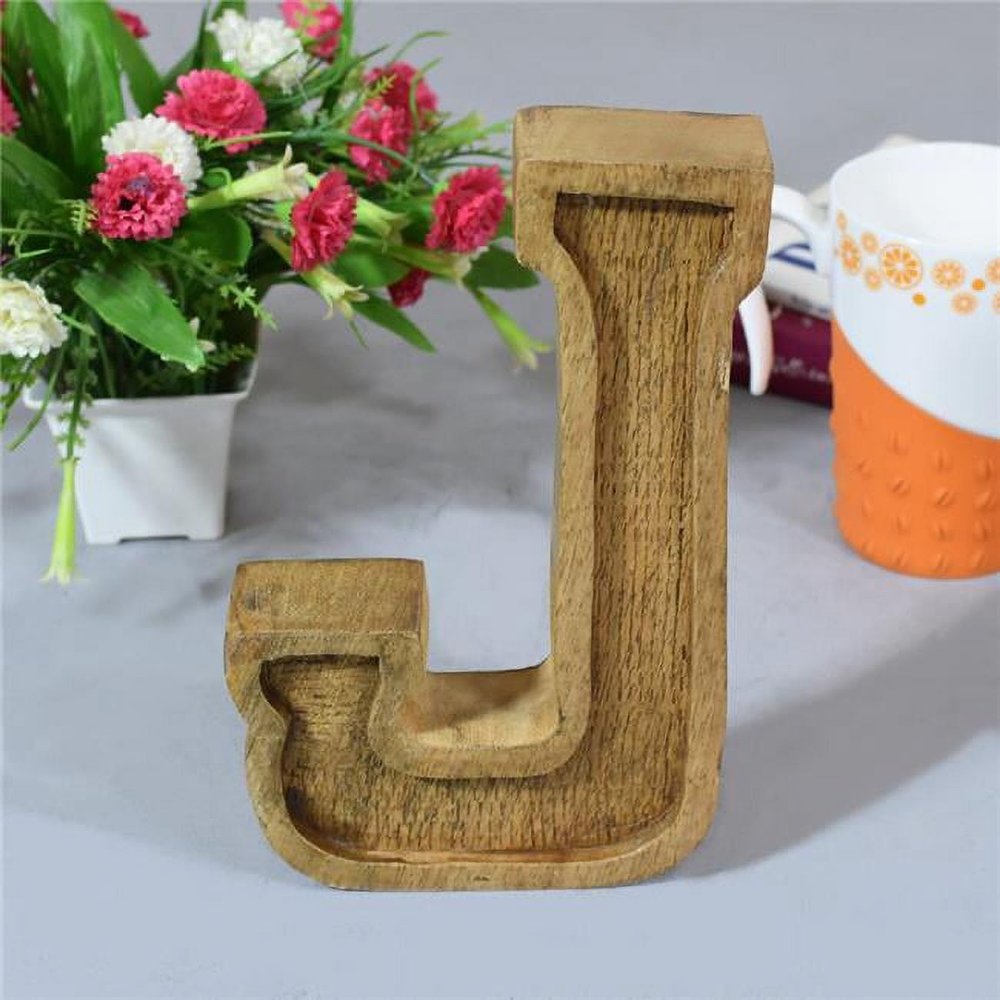 J Alphabet Handmade Letter Block Eco-Friendly Wall Decor Natural