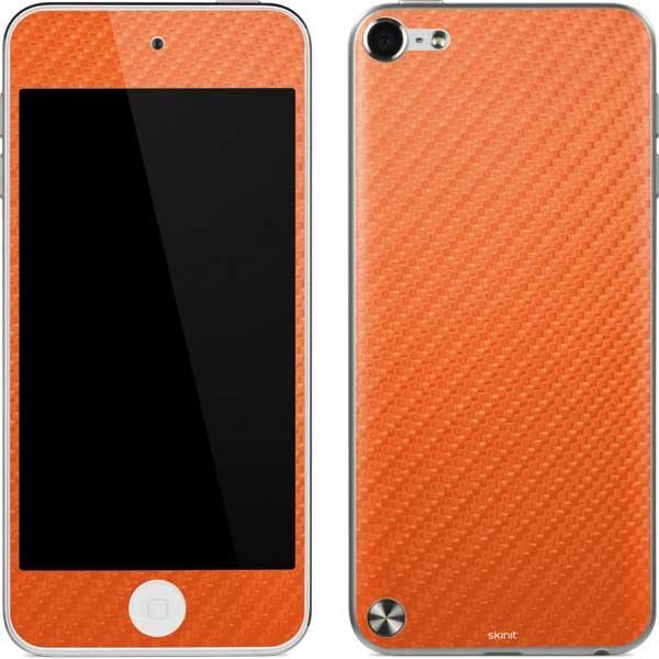 Skinit Decal MP3 Player Skin Compatible with iPod Touch (5th Gen&2012) - Orange Carbon Fiber Specialty Texture Material Design