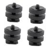 OSALADI Flash Hot Shoe Mount Adapter 4pcs Aluminum Alloy Camera Mount Dual Layer 1/4 Screw Holes Easy to Install and Lock view 1