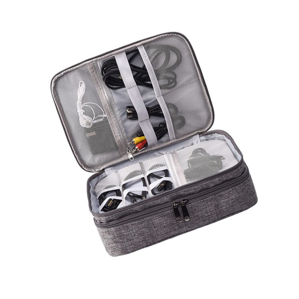 ETHZZLE 3 Cables Storage Pouch Waterproof Cases Cable Organizer Bag Zippered Tote Accessories Case Small Waterproof Case Waterproof Tote Travel Earphone Charger