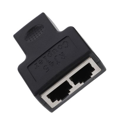 OSALADI Ethernet Splitter Adapter Durable Plastic Network Splitter Easy to Use Connector for Dual Computer Sharing for Use