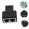 OSALADI Ethernet Splitter Adapter Durable Plastic Network Splitter Easy to Use Connector for Dual Computer Sharing for Use view 2