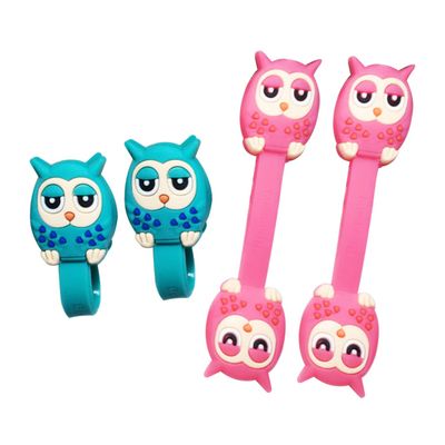 ARTIBETTER Cute Owl Design Cable Ties Cord Organizer Wire Wrap Headset Winder Cable Manager 10pcs Easy to Install for Home Random Color