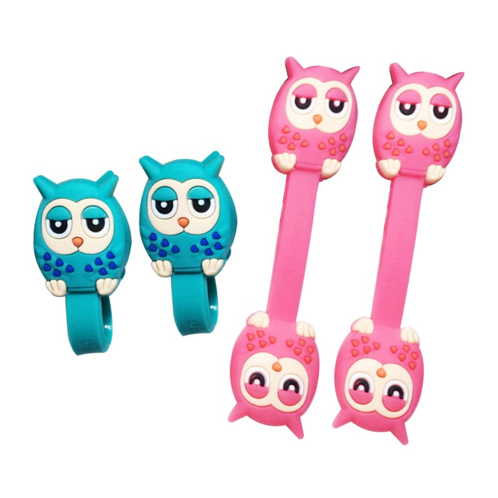 ARTIBETTER Cute Owl Design Cable Ties Cord Organizer Wire Wrap Headset Winder Cable Manager 10pcs Easy to Install for Home Random Color