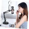 Uonlytech Desktop Camera Stand with Flexible Suspension Arm Interchangeable Phone Clip and Webcam Holder Compatible with Video Recorders Led Lights and Flash Accessories view 3