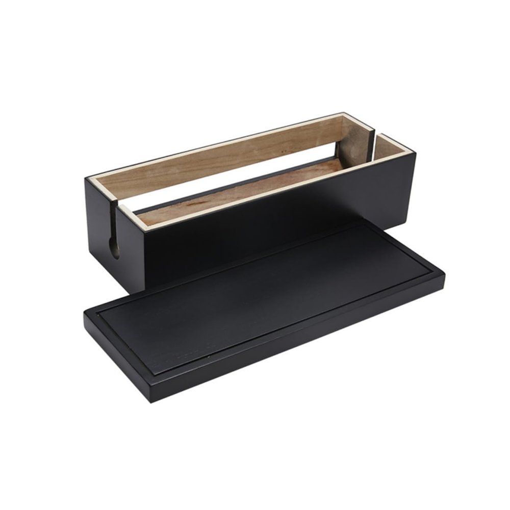 ETHZZLE Cable Organizer Box Wooden Power Storage Box Cord Holder for Appliances Cord Management System