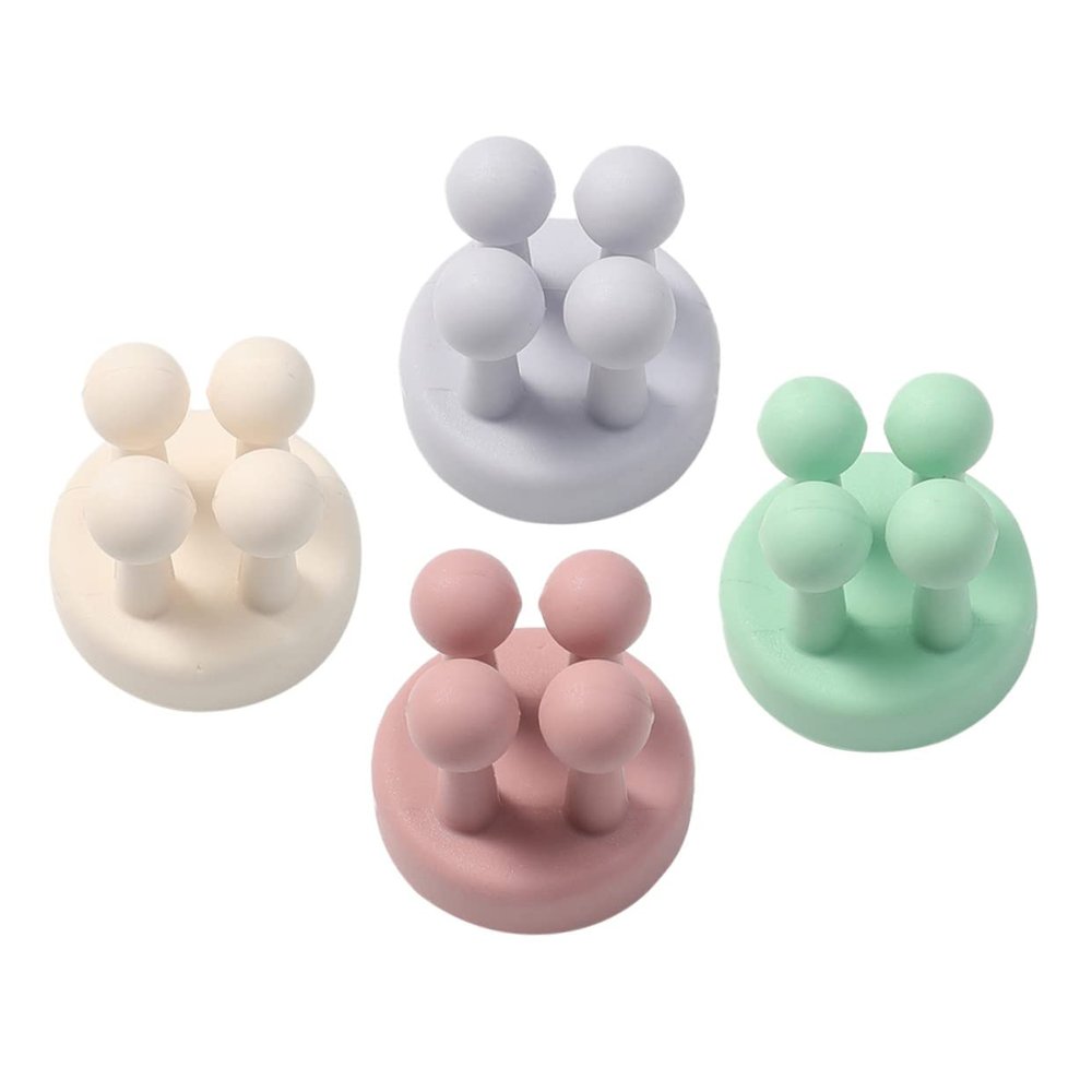 OSALADI 4pcs Silicone Cable Cord Organizer Clips Strong Adhesive Wall Hooks for Home Office Flexible Cable Management for USB and Audio Cords Mint Green Lotus