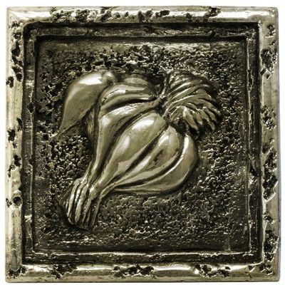 Mediterranean Garlic Tile - Silver - Pack of 12
