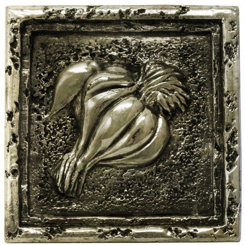 Mediterranean Garlic Tile - Silver - Pack of 12