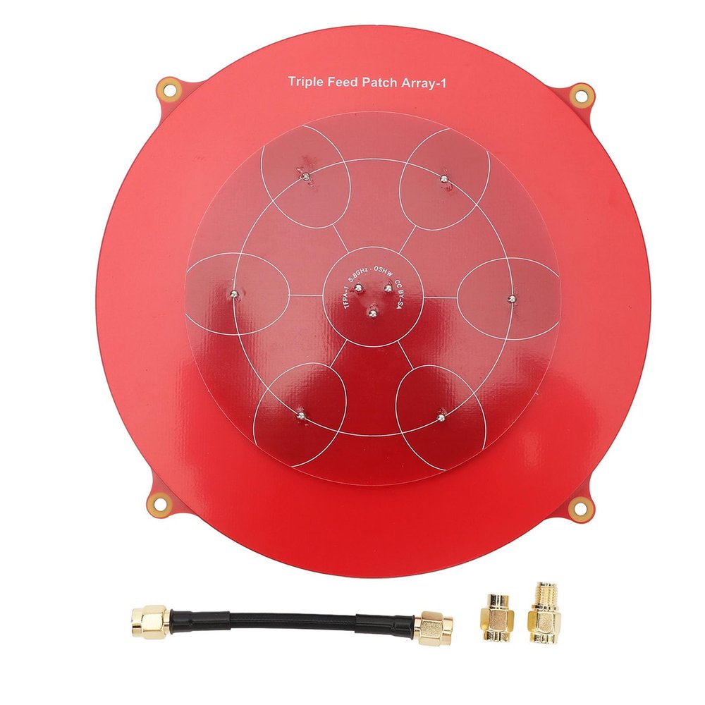 5.8Ghz Triple Feed Patch Antenna, High-Performance Fixed Wing Aerial, Circular Polarized PCB Flat Panel Array for Drones, UAVs, Model Aircraft
