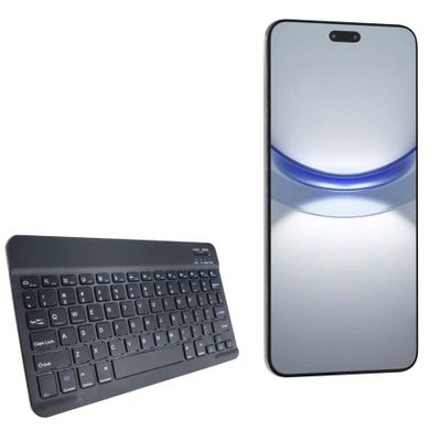 BoxWave Keyboard Compatible with Huawei nova 12 Pro - SlimKeys Bluetooth Keyboard, Portable Thin with Chiclet-Style Keys - Jet Black