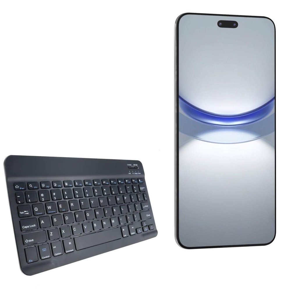 BoxWave Keyboard Compatible with Huawei nova 12 Pro - SlimKeys Bluetooth Keyboard, Portable Thin with Chiclet-Style Keys - Jet Black