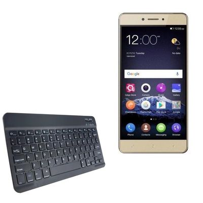 BoxWave Keyboard Compatible with QMobile King Kong Max - SlimKeys Bluetooth Keyboard, Portable Thin with Chiclet-Style Keys - Jet Black