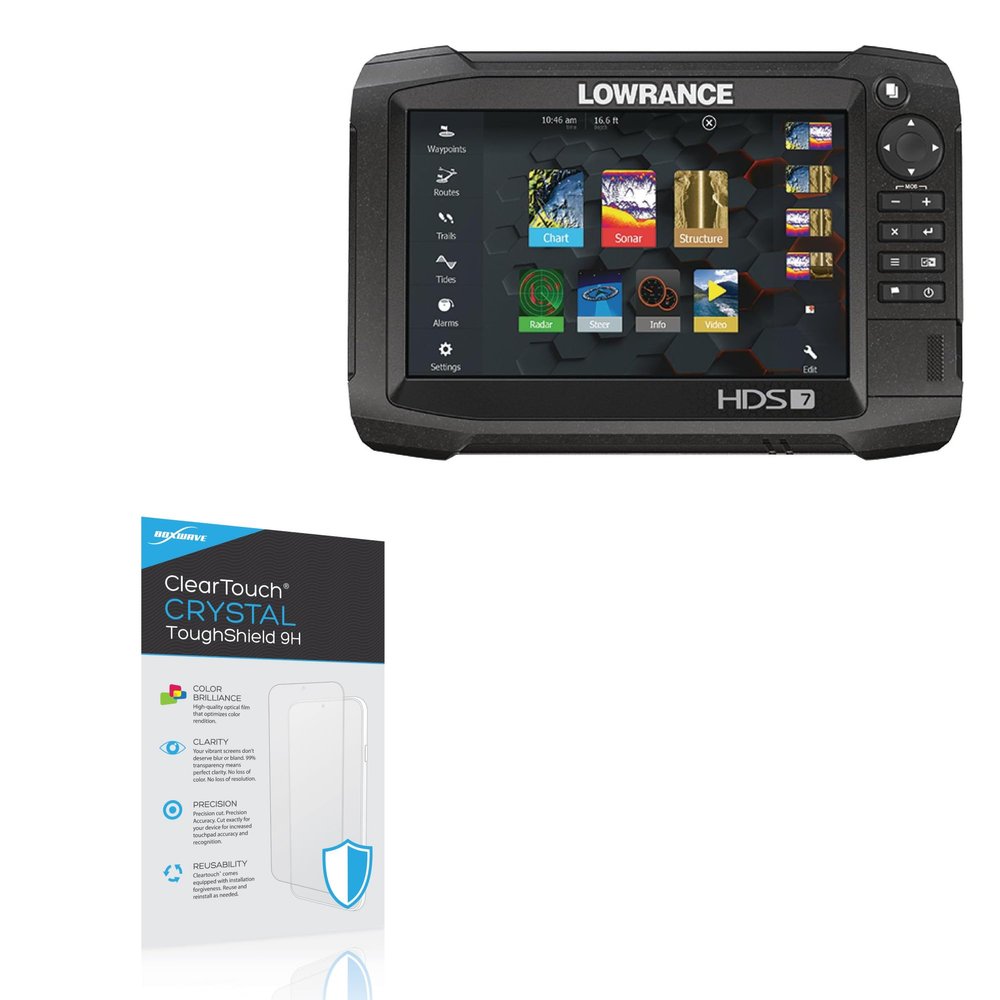 BoxWave Screen Protector Compatible with Lowrance HDS Carbon 7 - ClearTouch Crystal ToughShield 9H (2-Pack), Clear 9H Tough Flexible Film Screen Protector
