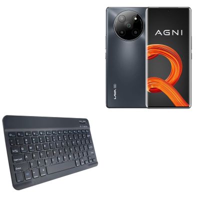 BoxWave Keyboard Compatible with Lava Agni 2 - SlimKeys Bluetooth Keyboard, Portable Thin with Chiclet-Style Keys - Jet Black