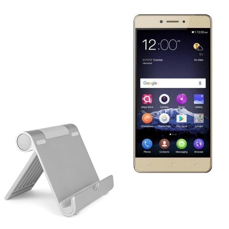 BoxWave Stand and Mount Compatible with QMobile King Kong Max - VersaView Aluminum Stand, Portable, Multi Angle Viewing Sturdy