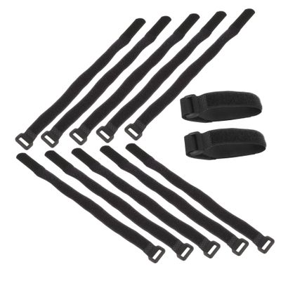ETHZZLE 12pcs Cable Straps Hook and Loop for Bike Rack Wire Management and Cord Organization