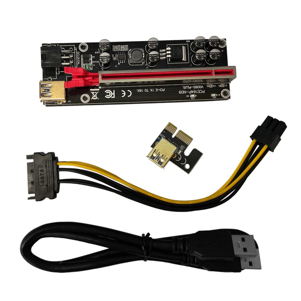 OSALADI 1 Set Adapter Cable Pci Express Riser Pci Express Extender Pcie Riser Pci-e Card Adapter Computer Adapter Pci Express Extension Adapter Graphics Card 16x Gpu Red