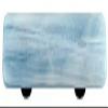 212 Main White Swirl Powder Blue Rectangle Glass Cabinet Pull - Black Post view 1