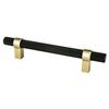 212 Main 128 mm Center to Center Radial Reign Cabinet Pull Matte Black & Modern Brushed Gold view 1