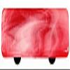 212 Main White Swirl Brick Red Rectangle Glass Cabinet Pull - Aluminum Post view 1