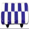 212 Main Cobalt Blue & White Rectangle Glass Cabinet Pull - Black Post view 1
