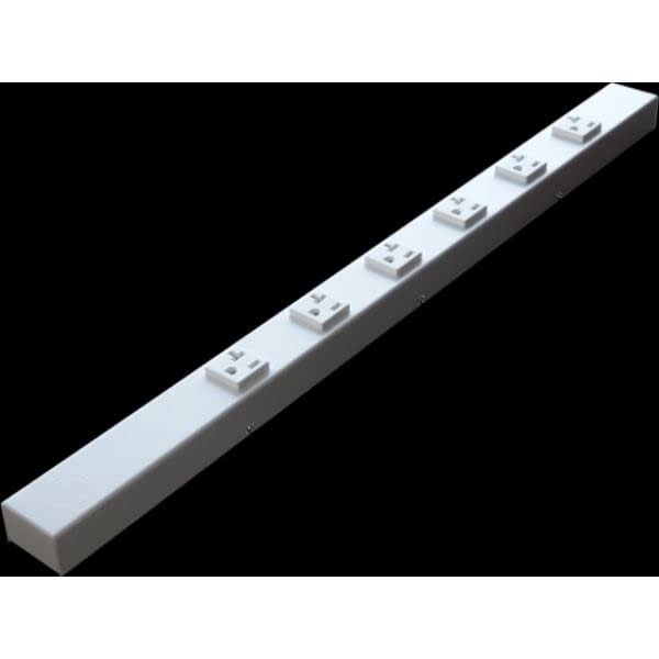 212 Main 24 in. 20A 6 Outlets Hardwired Power Strip, White