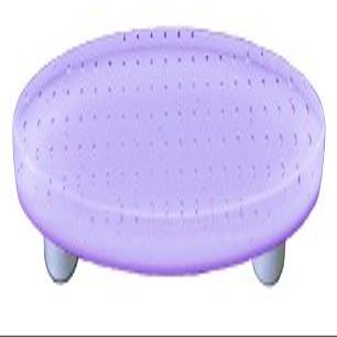 212 Main Bubbles Neo-Lavender Oval Glass Cabinet Pull - Aluminum Post