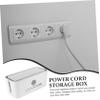 OSALADI Power Cord Storage Box Durable Cable Organizer for Home Hide Wires and Power Strips Multifunctional Design with Ventilation for Living Bedroom and Office White view 3