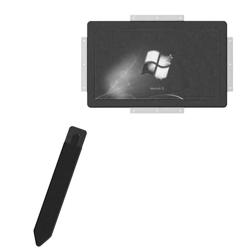 BoxWave Stylus Pouch Compatible with Glory Star Magnetar MAG215 (21.5 in) - Stylus PortaPouch, Pen Stylii Holder Carrier Portable Self-Adhesive - Jet Black